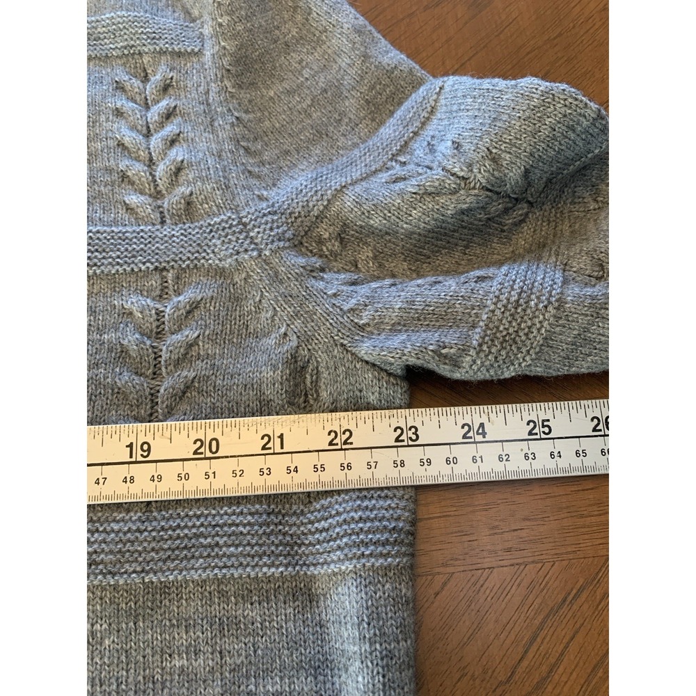 Saint James Detroit 1/4 Zip Pullover Wool Blend Cable Knit Sweater Men's 46 Gray - Picture 15 of 16